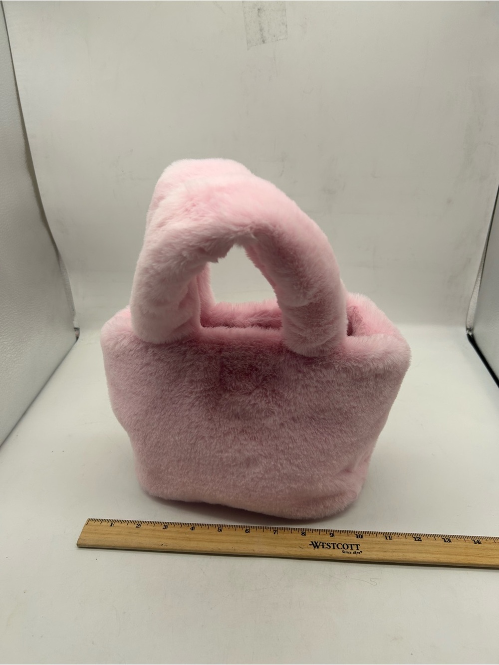 Cozy Pink Faux Fur Mini Tote Bag - Picture 2 of 7